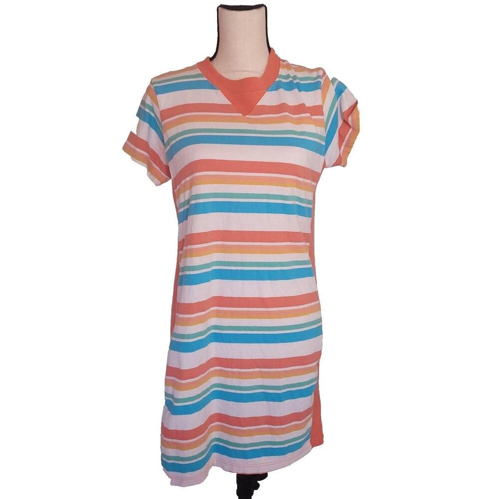 Mokuyobi Women's Orange and White Shift-dresses